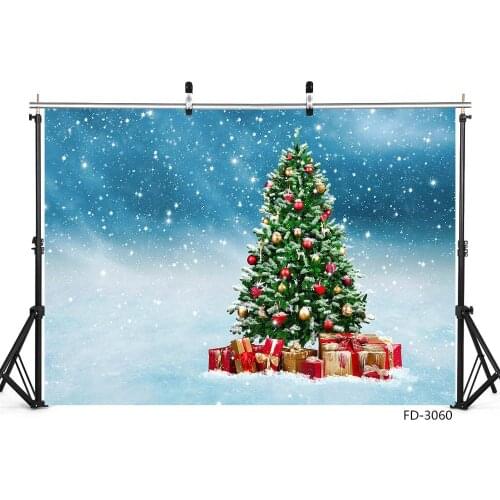 Christmas Tree Gifts Snow Glitter Vinyl Photography Background Decor Children Newborn Baby Party Backdrop For Photo Studio Props
