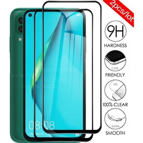 2 Pcs/lot Full Glue Glass For Huawei p40 lite e p30 p40pro + p 30 40 lite 40lite 40pro Protective Glass For Huawei p20 lite Film