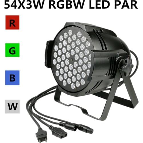 54 X3W LED Par Light, RGBW PAR led DMX512 control stage DJ equipment disco lights