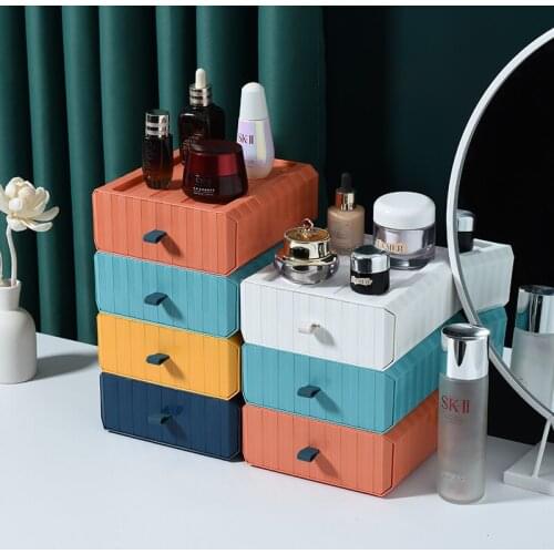 Drawer type storage box desktop shelf can be superposition office desk storage box sundries storage box finishing cabinet