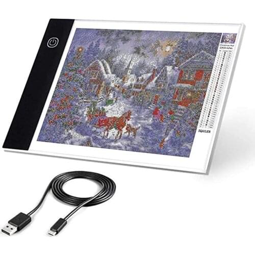 Three Level Dimmable Led Light Pad for Diamond Painting Eye Protection A3 Size for Diamond Embroidery Tablet,Tools,Accessories