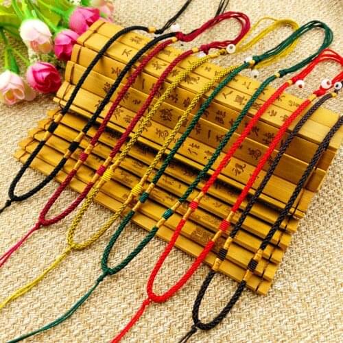 Heavy Double-Knotted Necklace Rope Hand-Knitted Hanging Jadeite Jade Pendant