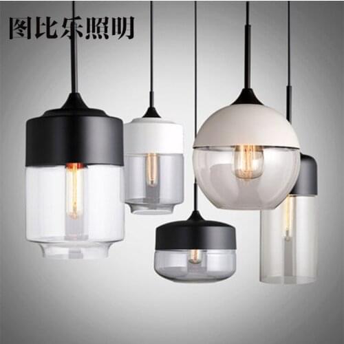 Vintage Nordic Brief Handmade Clear Bubble Glass Ball Led E27 Pendant Light For Dining Room Living Room Bar Deco