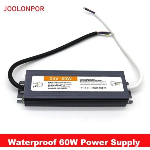 Waterproof IP67 Switching Power Supply Adapter Ac 220V to Dc 24V 2.5A 60W Electronic LED Driver for Outdoor Lighting