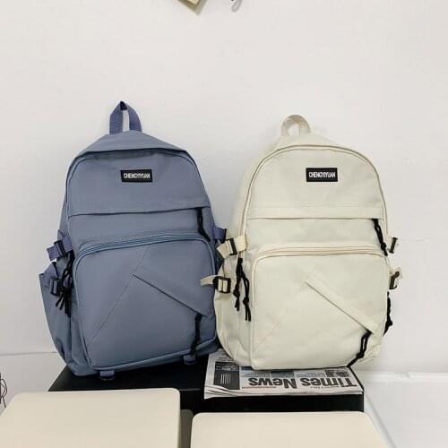 Summer New Solid Color Womens Backpack Fashion Nylon Waterproof Bookbags For Teenage Girls Large Capacity Travel Backbags