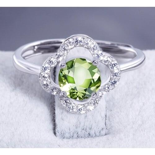 Elegant S925 Sterling Silver Ring For Women Ornament Peridot Silver AAA Zircon Diamond Finger Ring Wedding Birthday Fine Jewelry