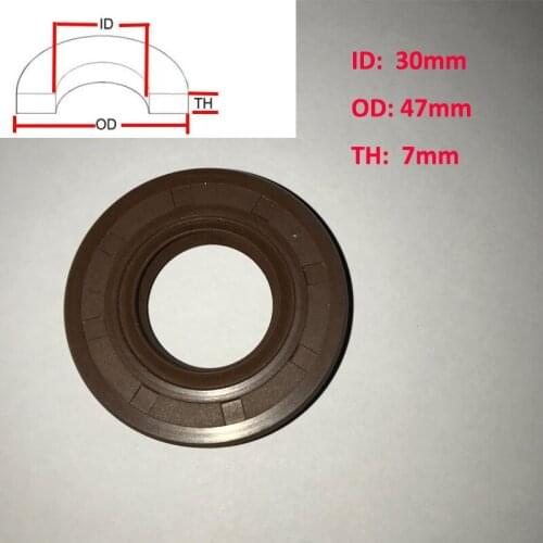 2 PCS TC 30 x 47 x 7mm Fluorine Gaskets Oil Grease Seal FKM Rubber Double Lip With Garter Spring