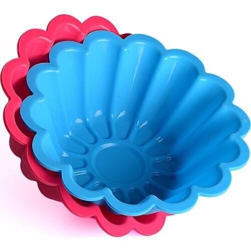 24CM flower shaped silicone baking tray mold birthday cake mold mousse cake baking non-stick silicone baking tray diy large K958