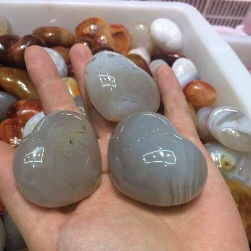 3pcs Natural agate stone polished heart shape agate for decoration