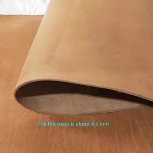 4.5MM Thick Vegetable Tanned Leather Top Layer Cowhide Natural Leather Table Mat Mouse Pad Hard Belt Waist Protection Leather