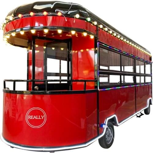 4m Burger Van Dining Car Food Trucks Fast Food Mobile Cart Kiosk Small Snack Bus