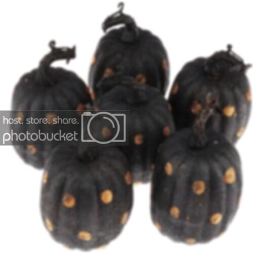 Gresorth 6pcs Artificial Black Pumpkin Decoration Fake Oval Pumpkins for Halloween Christmas Home Party Holiday Simulation