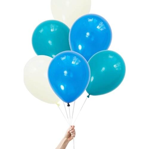 8pcs 12inch Disposable Baby Blue Latex Balloons Boys Birthday Party Wedding Holiday Decoration DIY Eco-Friendly