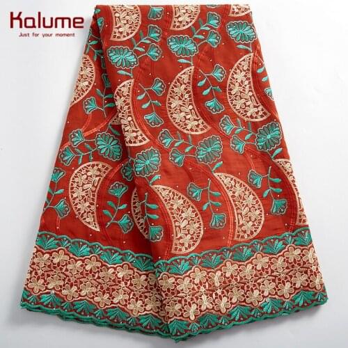Kalume African Lace Fabric Stones Nigerian Cotton Lace Fabric High Quality Swiss Voile In Siwtzerland For Wedding Dress H2395