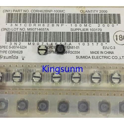 Free shipping 10pcs CDRH62BNP-100MC 10UH SMD power inductor shielding winding new spot 6*6