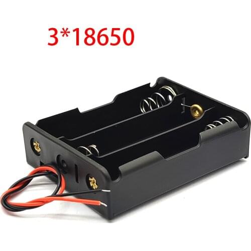 3X18650 Battery Case 18650 Battery Holder Mobile Battery Clip Case Holder With Wire Leads 3.7V DIY