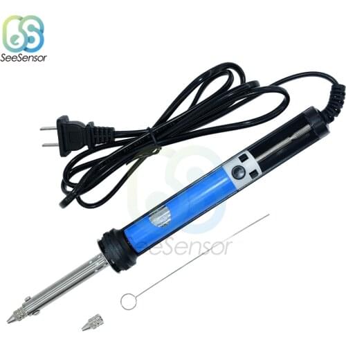 220V 30W Electric Soldering Iron PCB Solder Sucker Rework Station Heat Pencil Desoldering Vacuum Pump Welding Tool US Plug