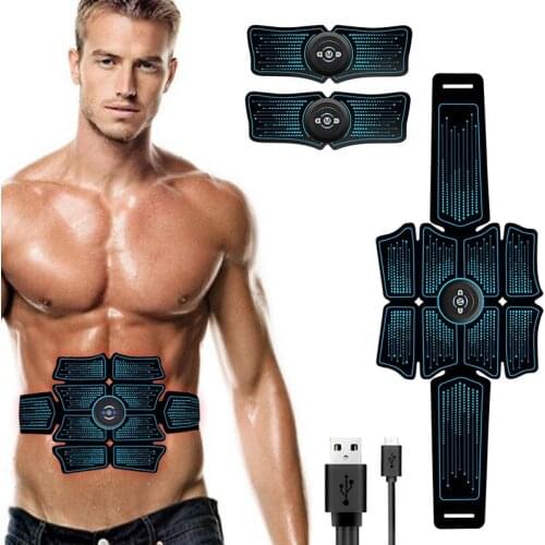 EMS Abdominal Muscle Stimulation Trainer USB Total Abs Fitness Equipment Gear Muscle Electric Stimulator Home Gym Equipment