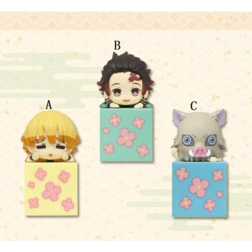 2021 Japanse original anime figure Q version Demon Slayer Agatsuma Zenitsu lying action figure collectible model toys