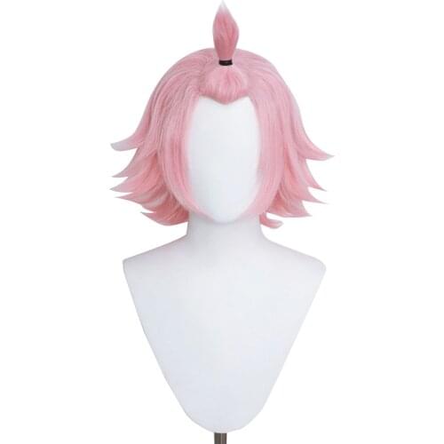 Genshin Impact Wig Diona Cosplay 32CM Pink Heat Resistant Synthetic Hair Carnival Halloween Party Props