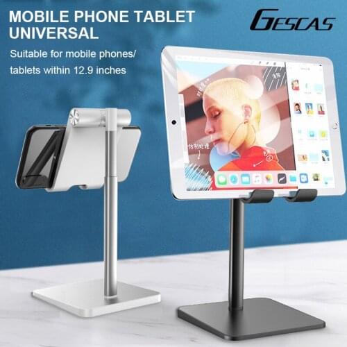 GESCAS 2020 Metal Desktop Tablet Holder Table Foldable Extend Support Desk Mobile Phone Holder Stand For IOS Android Phone