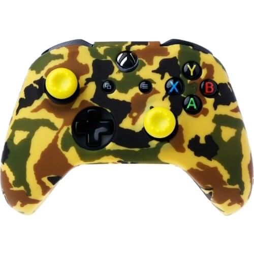 Camouflage Silicone Gamepad Cover + 2 Joystick Caps Controller