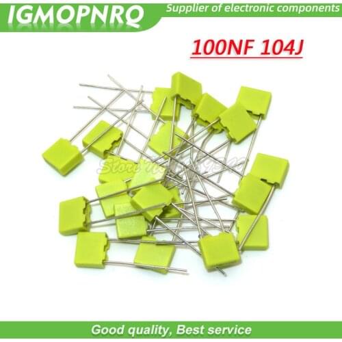 20PCS 100NF 104J Correction Capacitor 100V104J 100NF 0.1UF 100V 104 104J 5mmPolypropylene Safety Plastic Film