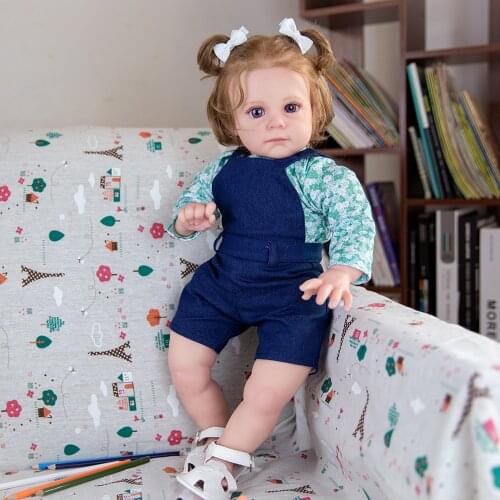 22" Princess Reborn Baby Doll With Curls Hair Lifelike Soft Touch Educational Baby Gift