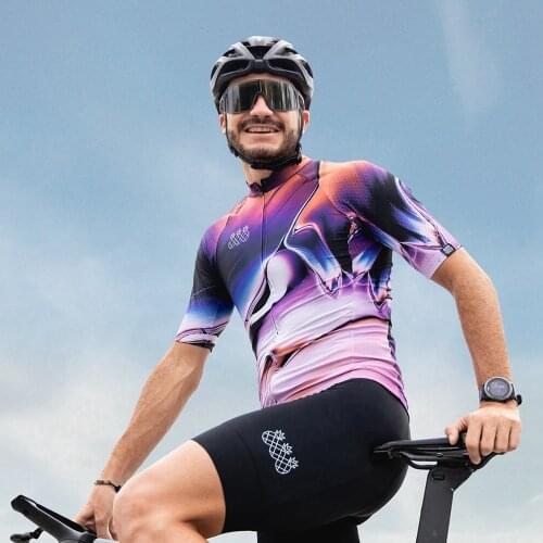 Trespinas Mens Cycling Sets 2021 Short Sleeve Jersey and Bib shorts suit New Style Coolmax Bicyle race kit outdoor ride clothes