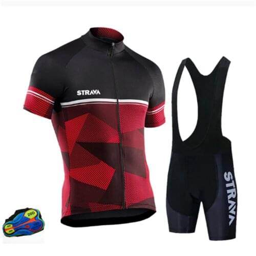2021Strava Cycling Clothing Clothing Design Breathable Cycling Jersey and Bib Short Set Suit Bike 20D Gel Pad Shorts MTB
