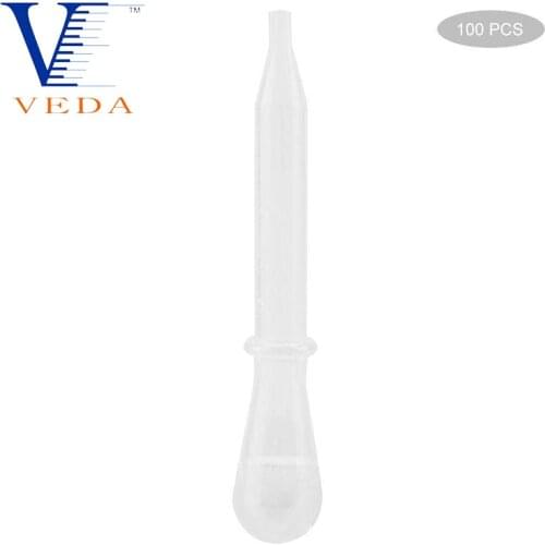 100PCS/set VEDA Disposable Plastic Pipette Eye Droppers Transfer Single Wrap Sterile Liquids Mix Transfer Pipette Airbrush Paint