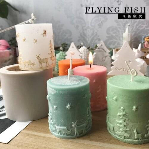PRZY Silicone Molds 3d Candle Mold Aroma Candles Christmas Relief Candle Silicone Mold Handmade for Home Decorations Moulds 001