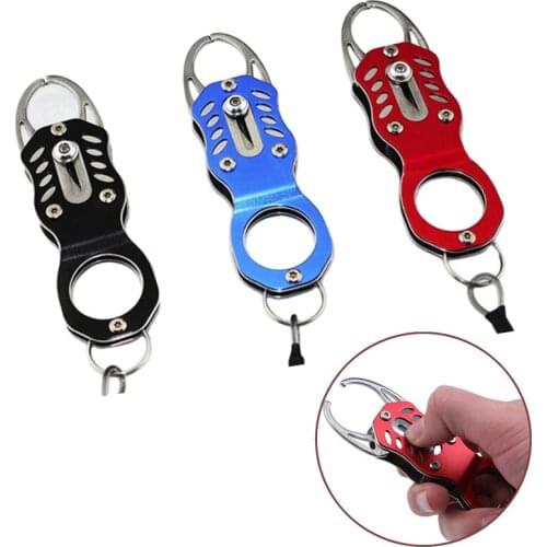 Fish Grip Outdoor Portable Lock Fishing Tackle Tools Fish Lip Clip Folding Gripper Ultra Light Weight With Retention Rope