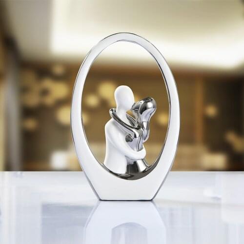 Modern romantic couple ceramic decorative sculpture Abstract art Christmas decorations for home