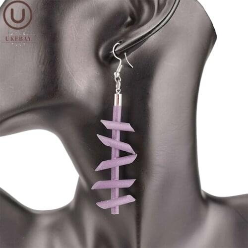 UKEBAY New Purple Punk Drop Earrings Women Handmade Rubber Jewelry 6 Colors Designer Original Statement Earrings Party Gift