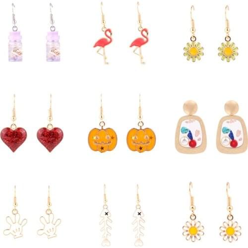 TODOX Hallowmas All Saints' Day Christmas Jewelry Earrings girls Women flamingos birds Geometric Female Elegant drop Earrings