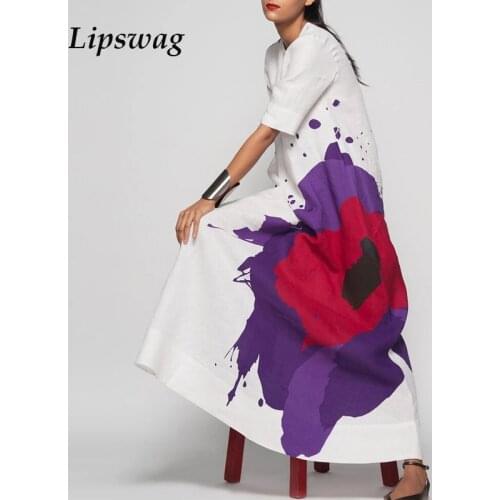 Women Elegant Floral Print Long Dress 2021 Summer Casual O-Neck Maxi Party Dress Ladies 5XL Fashion Short Sleeve Dress Vestidos