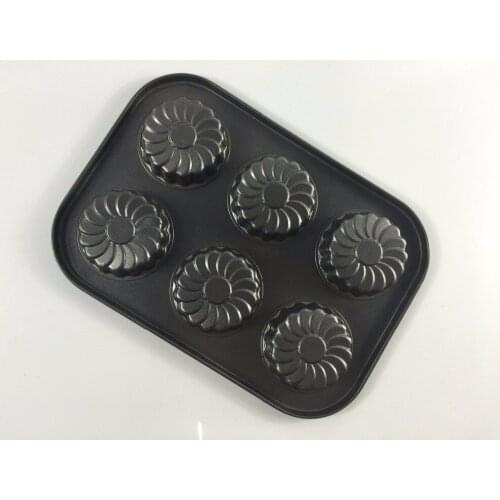 1PC Cake Pan Muffin Cake Tools Bake Baking Cake Pan Mould Bakeware 6 Cups Dishwasher Safe Versatile Sturdy LB 113