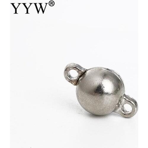 1pcs Stainless Steel Magnetic Clasps 10mm plated DIY silver Leather Bracelets Rope Charms Connector Buckles Jewelry Making Clasp