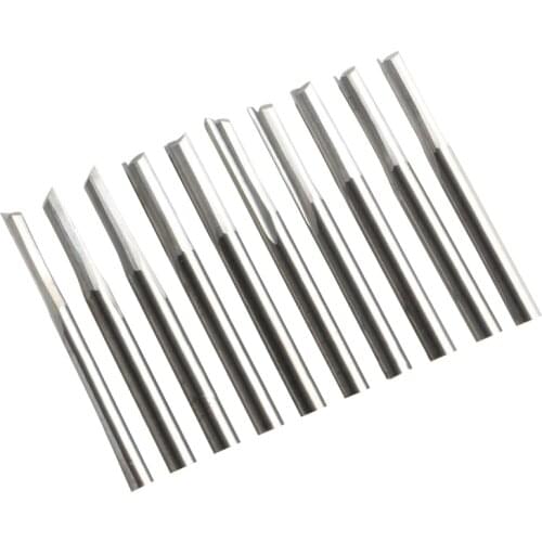 10pcs 3.175*3.0*12mm Solid Carbide 2 Flute Straight Router Bits CNC Cutter Wood Tools From Factory