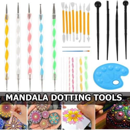 37Pcs/set DIY Mandala Dotting Tools Set For Painting Rocks Dot Kit Rock Stone Painting Pen Polka Dot Art Tool Template Cosmetic