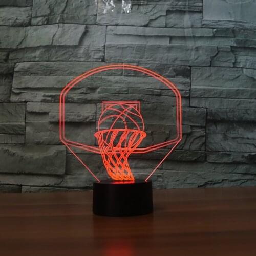 3D Basketball Backboard Shape Table Lamp 7 Color Changing LED Nightlight Kids USB Lampara Baby Sleep Lighting Bedside Decor Gift