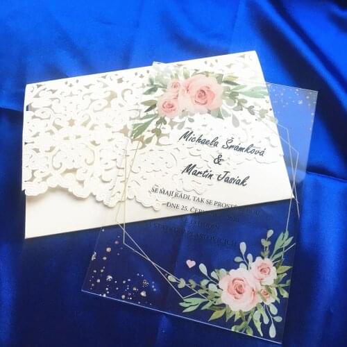 5PCS Delicate Invitations Laser Cut Lace Carved Wedding Party Supplies High Quality Print invtation card for Sale
