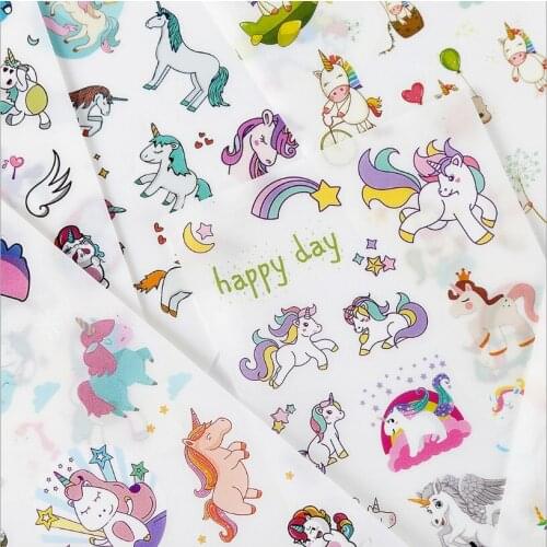 6 pcs/pack cartoon unicorn Kawaii Cute Draw Decorative Korean Stickers Scrapbooking Stick Label Diary Stationery Album Stickers