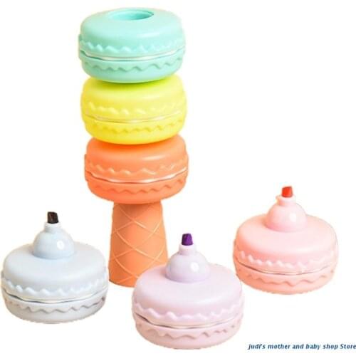67JC 6 PCS Highlighter Pen Special Macaron Shaped Durable Easy Writing Pen