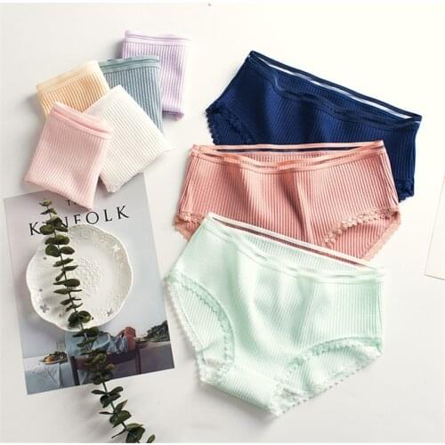 8 Color Panties for women cotton briefs ladies lace underwear sexy lingerie girl underpants famela casual panty plus size