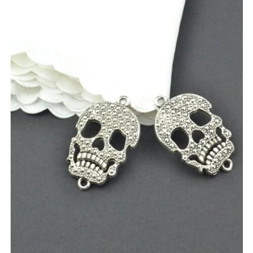 8Pcs Antique Silver color Zinc Alloy Skeleton Charms Pendants Diy Jewelry Findings Accessories Wholesale 34*22mm F2