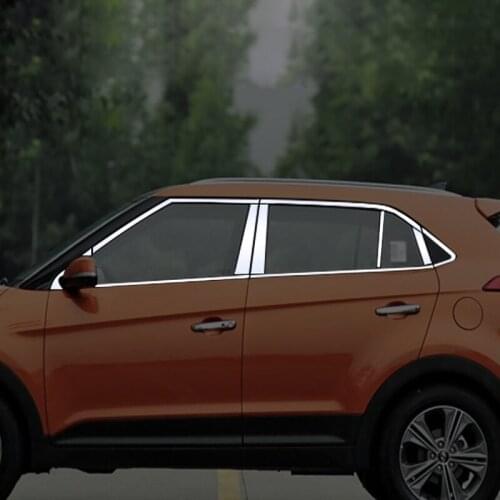 Accessories Stainless Steel Full Whole Window Pillars Sill Cover Trim 20pcs For Hyundai Creta Cantus ix25 2014-2017