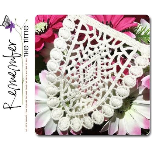 White cotton embroidery fabric lace patch trim clothes wedding dress diy applique scrapbooking rose flower bowknot vintage wh