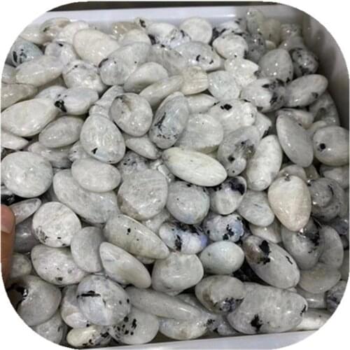 White Moonstone Tumbled Stones Crystals Natural Polished Gemstone For Decoration